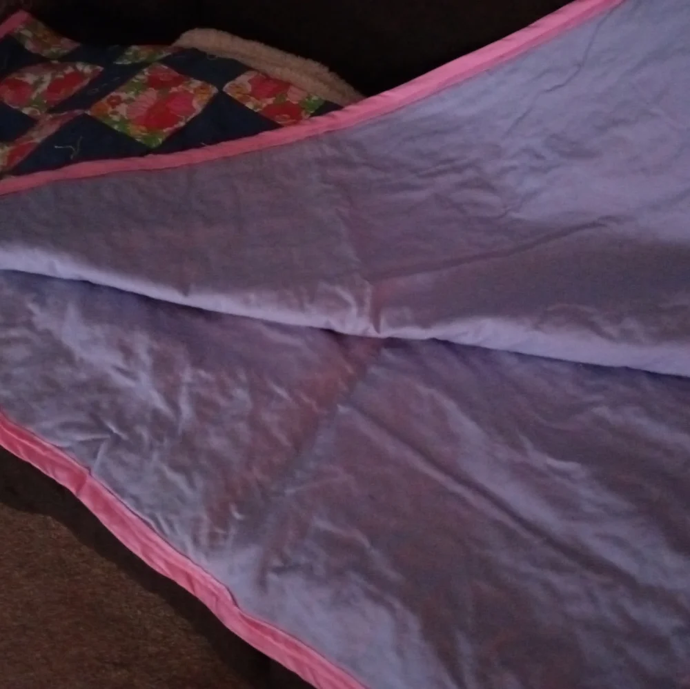 Seersucker and Denim hand made Quilt